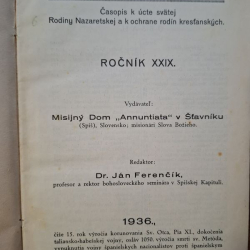 Svätá rodina - roč. XXIX. 1 - 12/1936